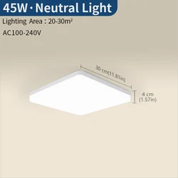 Enhanced Product Title:  
Modern Square LED Ceiling Lamp for Bedroom Lighting - Adjustable White Tones, Energy Efficient (45W Natural White)