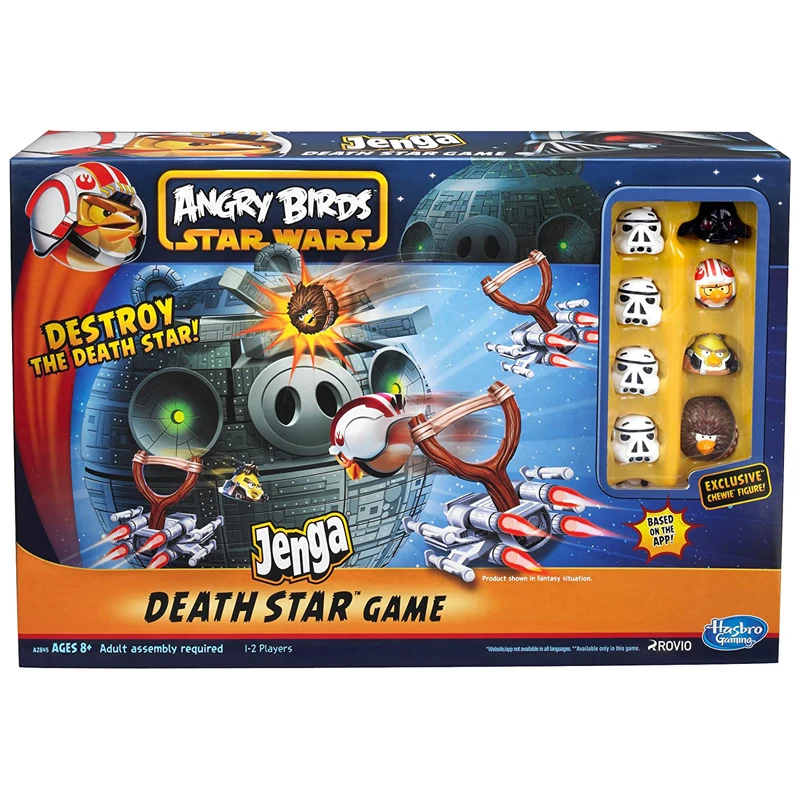 Original Hasbro Angry Birds Star Wars Jenga Board Game Death Star Catapult Family Educational Table Games for Kids Adults Party