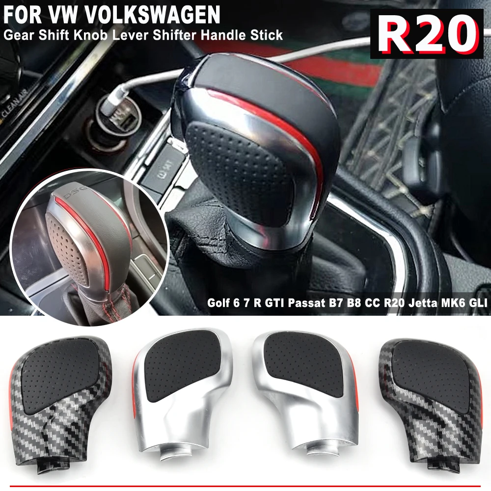 Gear Shift Knob Lever Stick Cover Car Accessories For Volkswagen VW Golf 7  Golf MK6 MK7 R GTI Passat B7 B8 CC R20 - AliExpress