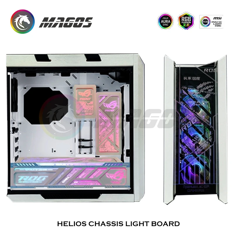 com Placa de Iluminação Rgb Placa Traseira para Asus Rog Strix Helios m b Sync 5v Argb Espelho uv Personalização Case - Imagem 4