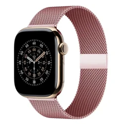 Elegant Milanese Loop Watch Strap - Stainless Steel Mesh Bracelet - 42 44 45 49 S11 - 46mm (Rose pink 8)