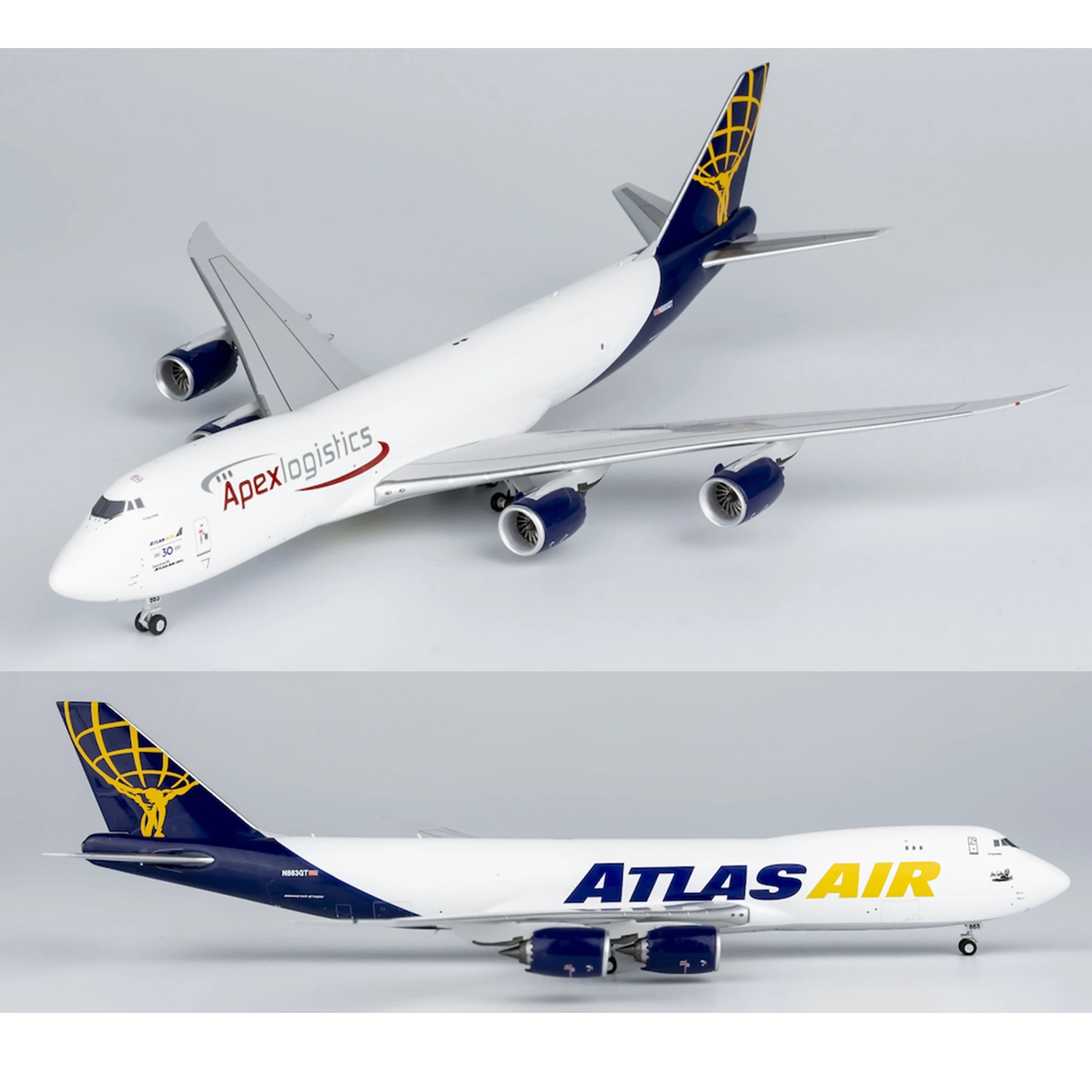 NG 78015 1/400 US Atlas Air B747-8F aircraft model N863GT (the