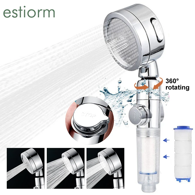 ZENBEFE New 160 Holes Water Saving Shower Head High Pressure Shower Heads  Ionic Premium Chlorine Filter Filter Shower Head