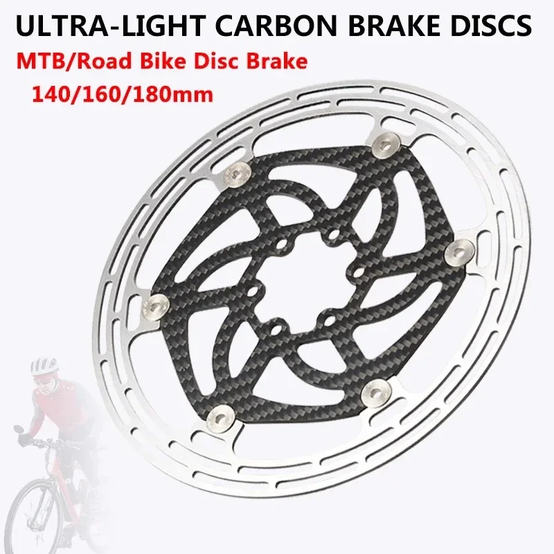 

Bicycle Disc Brake Rotor Carbon Fiber Strong Heat Dissipation Floating MTB Road Bike Hydraulic Brake Rotor 140mm 160mm 180mm