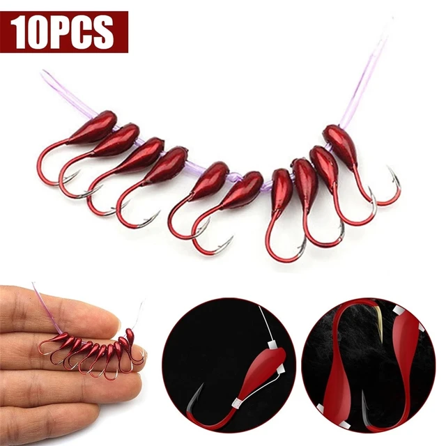 10 PCs/Set Outdoor Fishing Fishing Tools Red Worm Carp Fishing