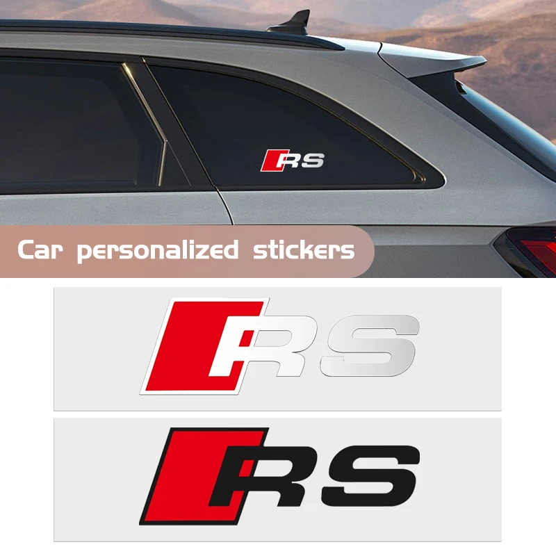 2Pcs Car Decoration Pvc Body Side Fender Trunk Bumper Parabrezza Sticker Badge Per Audi Rs A5 Q5L A4L A3 A6L Q7 A7 Q3 A8L A4 Q5