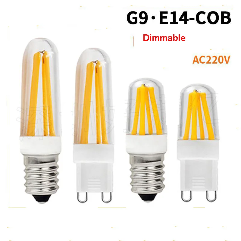 10pcs G9 E14 LED Filament Lamp 2W 4W Dimmable COB Tungsten Wire Ceramic PC Cover Pendant Chandelier  Crystal lamp bulb 220V 110V