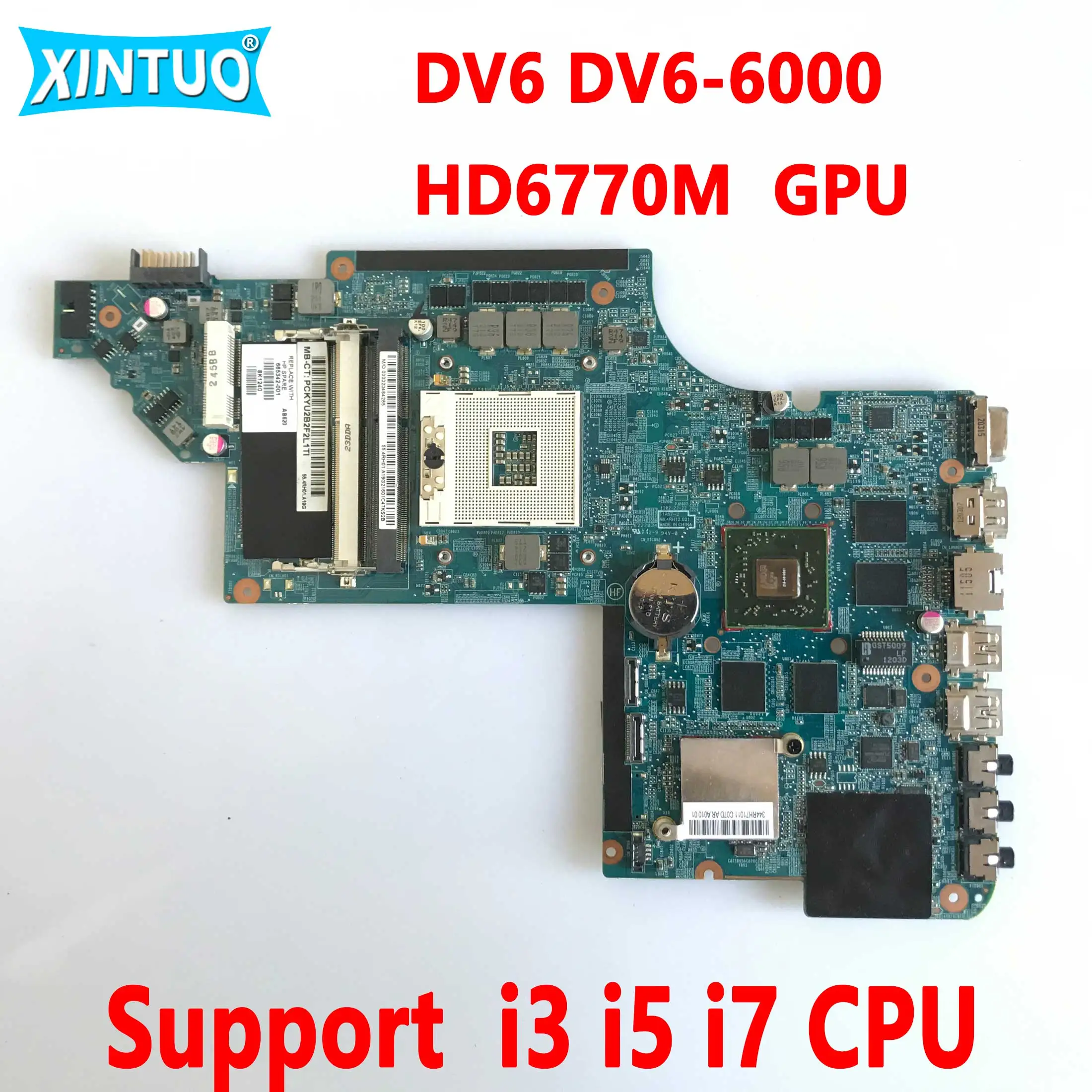 

665343-001 650799-001 641489-001 материнская плата для HP Pavilion DV6 DV6-6000 материнская плата для ноутбука HM65 DDR3 HD6770M GPU 100% протестирована