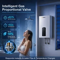 Chauffe-eau mural compact SIHAO avec écran LCD, système d'eau chaude instantanée IPX4 pour cuisine, salle de bain, dortoir, évier, commande tactile, pour usage domestique 3