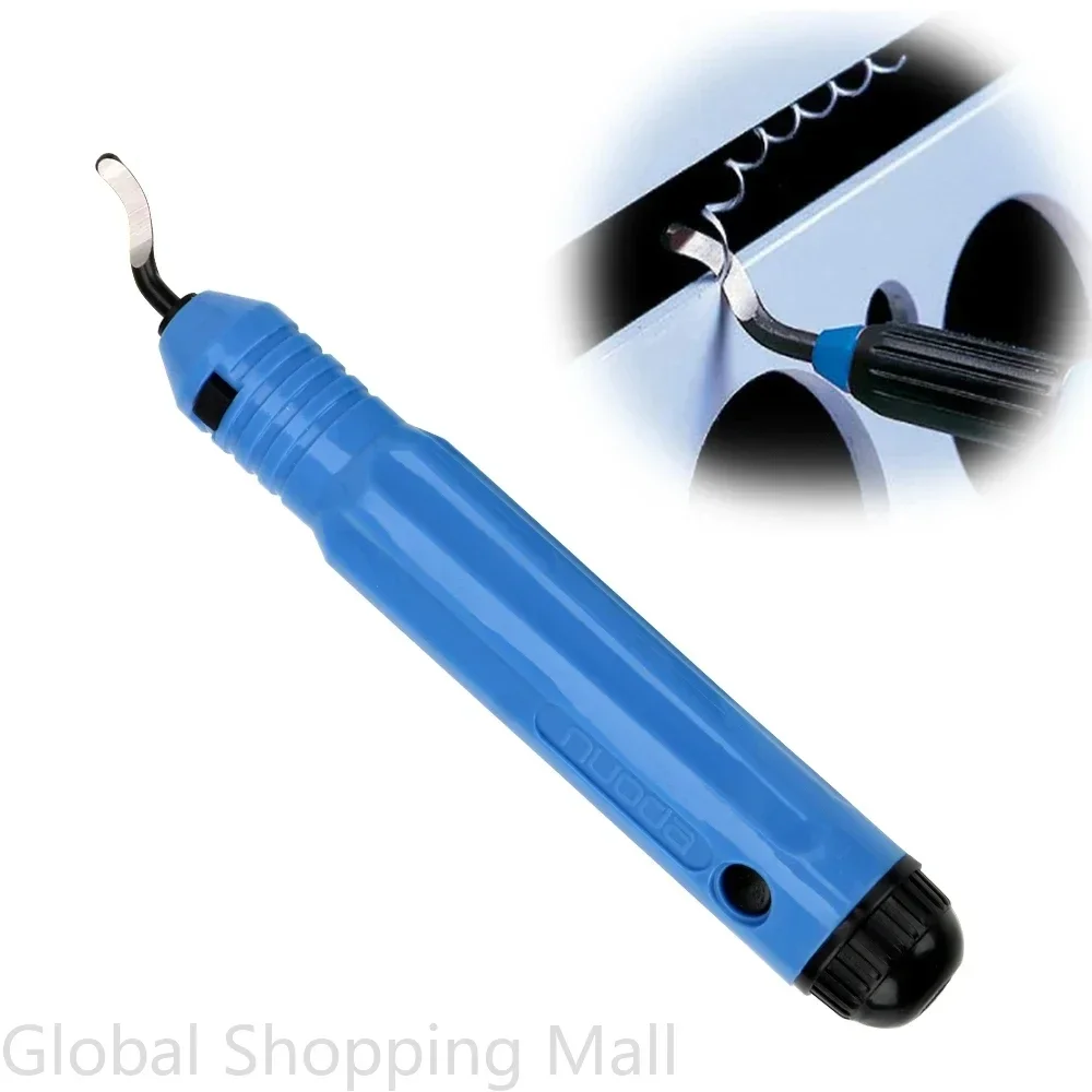 Metal Deburring Tool Kit Burr Remover Hand Tool Anti-Slip Handle with 10pcs Sharp Blades for Copper Wood Plastic