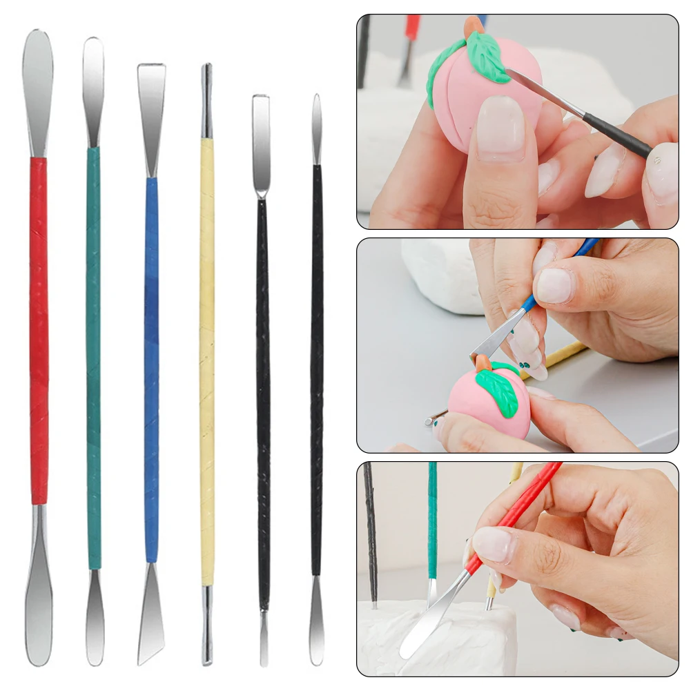 8 Pezzi Strumenti per Scultura in Argilla Kit di Strumenti per Ceramica Manici in Legno a Doppia Faccia Strumenti per Argilla in Ceramica Coltello da Taglio per Argilla Scultura per Intaglio Modellare