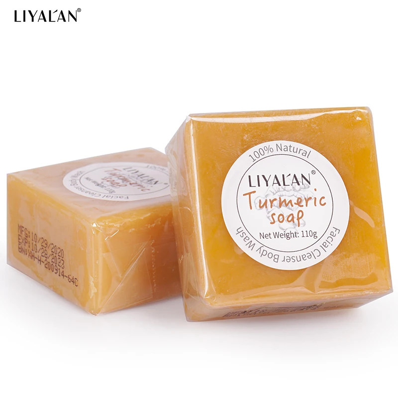 110g Turmeric Face Soap Acne Treatment Lighten Dark Spots Black Skin Whitening Moisturizing