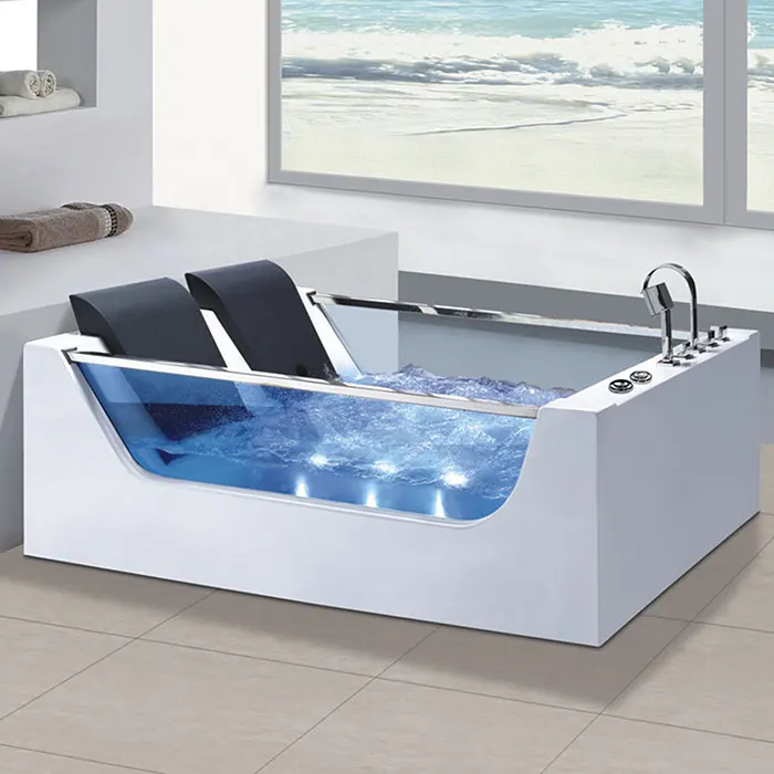 

Twin Bathtub Home Thermostatic Heating Adult Surfing Massage Waterfall Bathtub Couple Intelligence