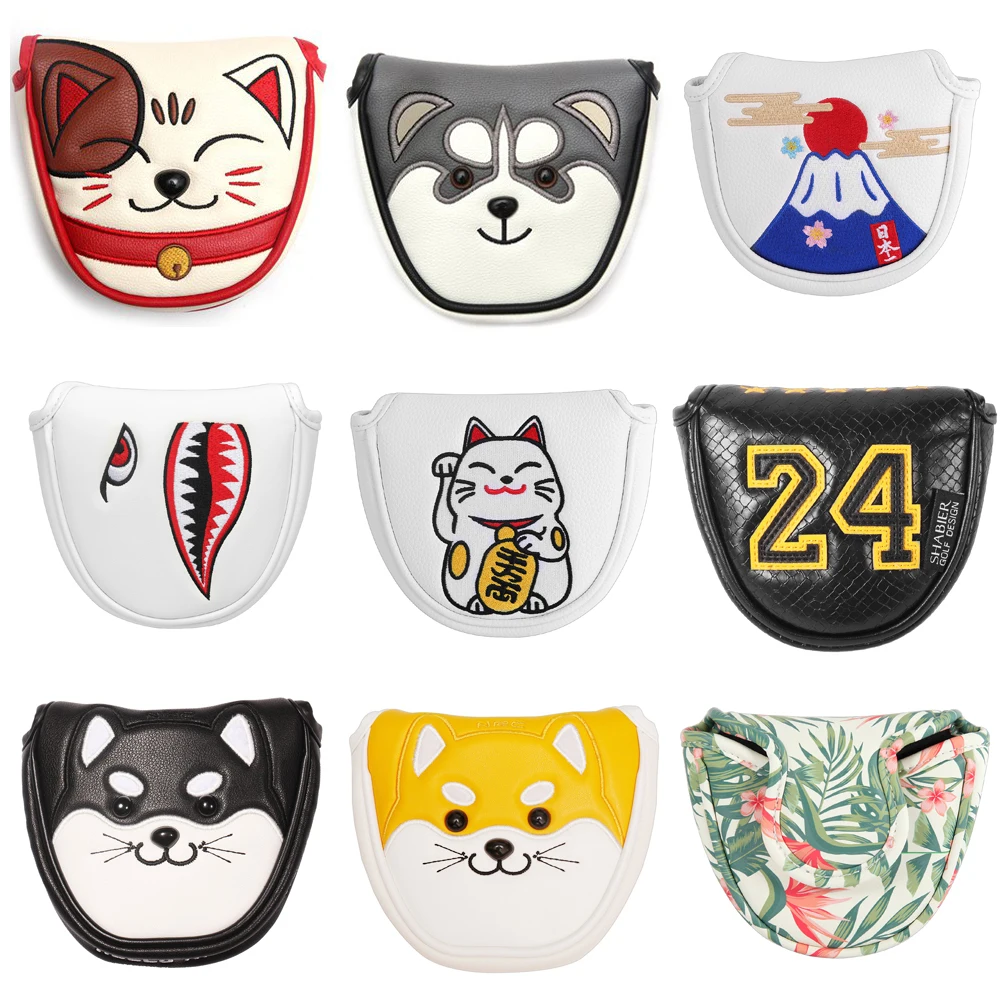 Magnetic Closure Golf Mallet Putter Covers Headcover Synthetic Leather Multi Style Color golf putter head covers golf club head covers