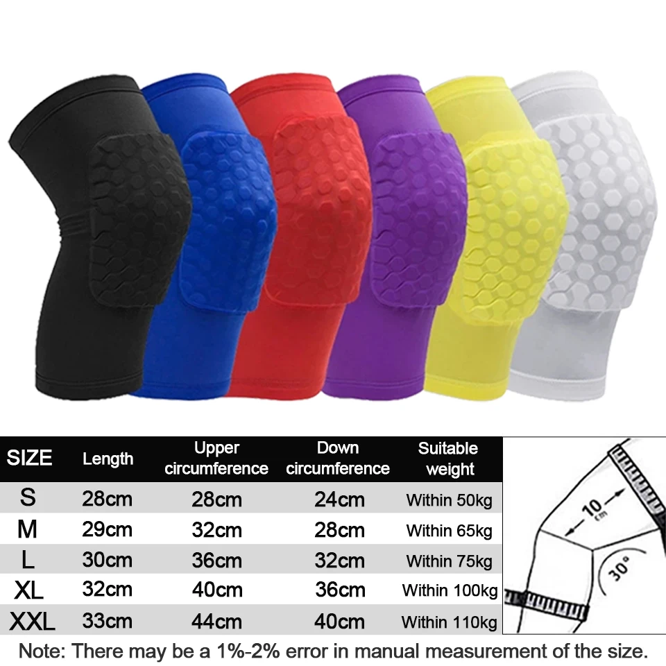 1PC Honeycomb Knee Pads Basketball Sport Kneepad Volleyball Knee Protector Brace Support Football Compression Leg Sleeves knee pad,knee support,knee support sleeve,knee brace