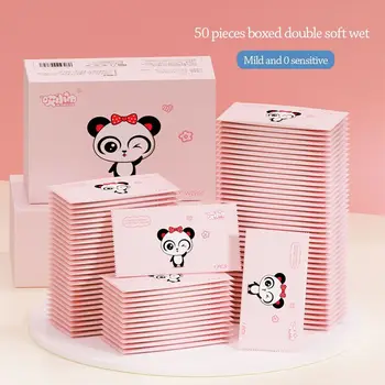 50 pezzi utili disinfezione salviette umidificate per bambini pulizia delle mani tessuto non tessuto carta umida custodia portatile per salviette umidificate casa