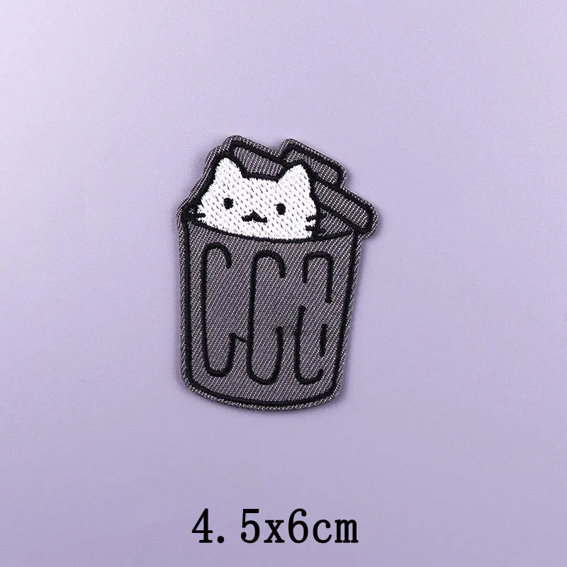Cartoon Rainbow Cat Embroidered Patches DIY Animal Applique Clothing Thermoadhesive Patches For Clothing Stickers