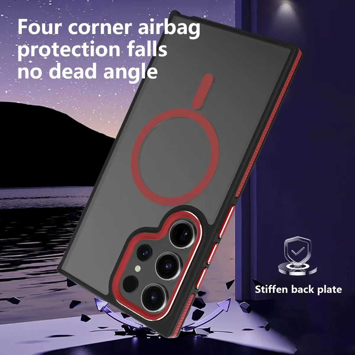 حافظة مغناطيسية فاخرة غير لامعة لسامسونج جالاكسي S...