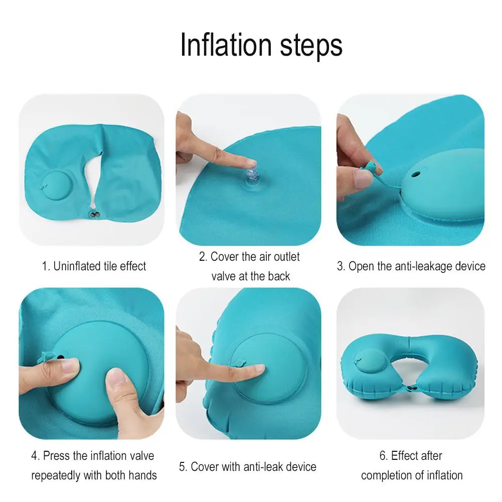 Travel Pillows Airplanes Inflatable Super Light Portable Inflatable Cervical Neck Automatic Pillow Vertebr U-Shape Pillow W8T8