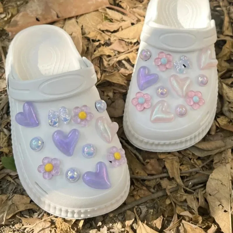 24개입 달콤하고 귀여운 빈티지 진주 신발 장식 우아한 디자이너 꽃 장식 액세서리 모든 신발에 어울리는 장식