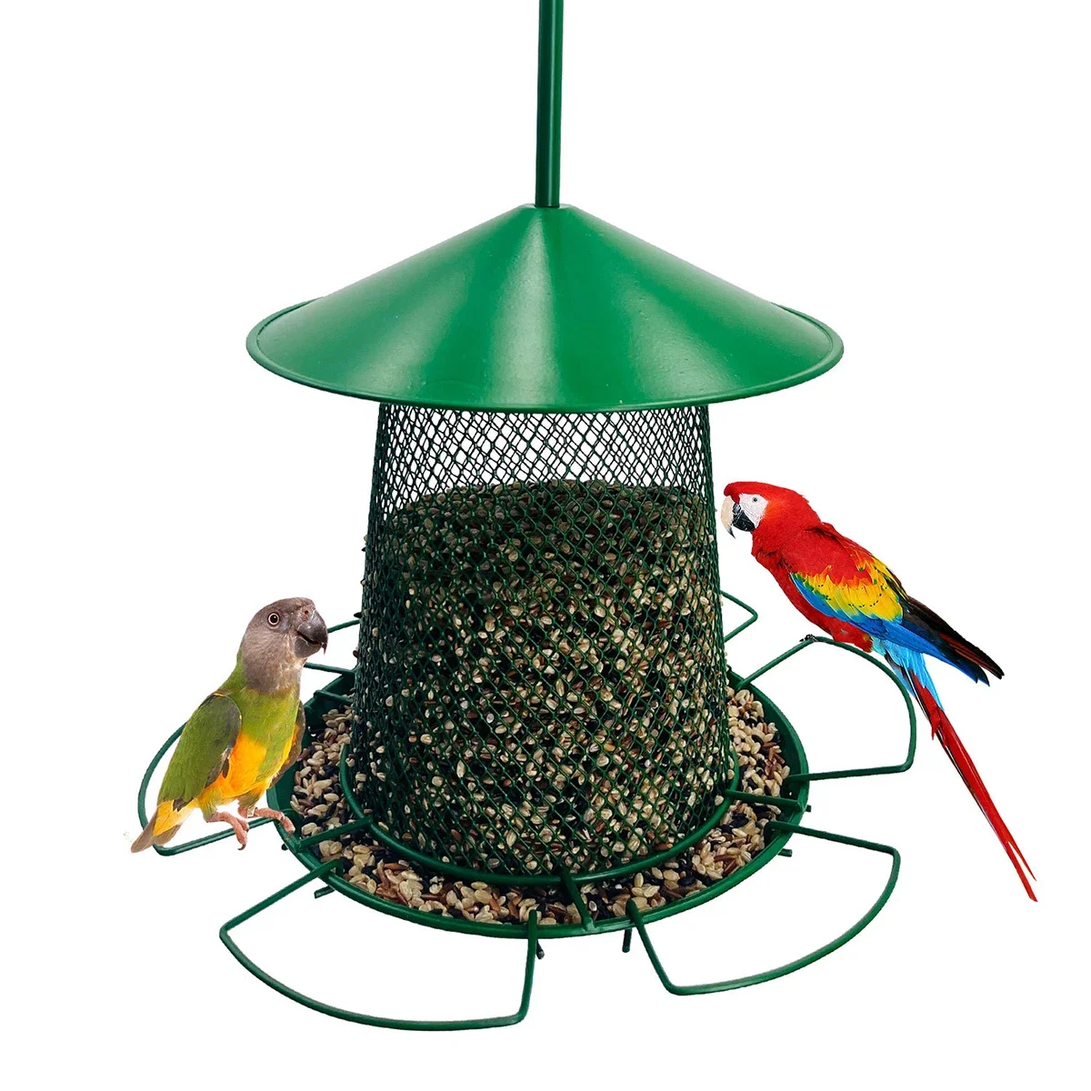 

Digipettor 4 lbs Large Capacity Hanging Metal Bird Feeder - Squirrel-Proof Wild Bird Seed Feeder for Garden Yard Decoration