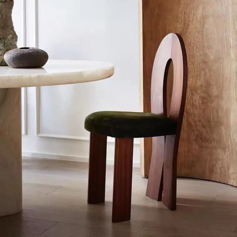 

Modern minimalist designer mermaid dining chair, home vintage chair, homestay solid wood dining table chair
