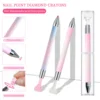7pcs/Set Reusable Wax Refillable Embroidery Manicure Dotting Tool Nail Art Rhinestone Bead Wax Dotting Pen Otating Glue Point 2