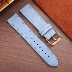 Premium Suede Leather Quick Release Watch Strap - Grey, Blue, Black, Brown - 18mm (Light Blue - Rose)