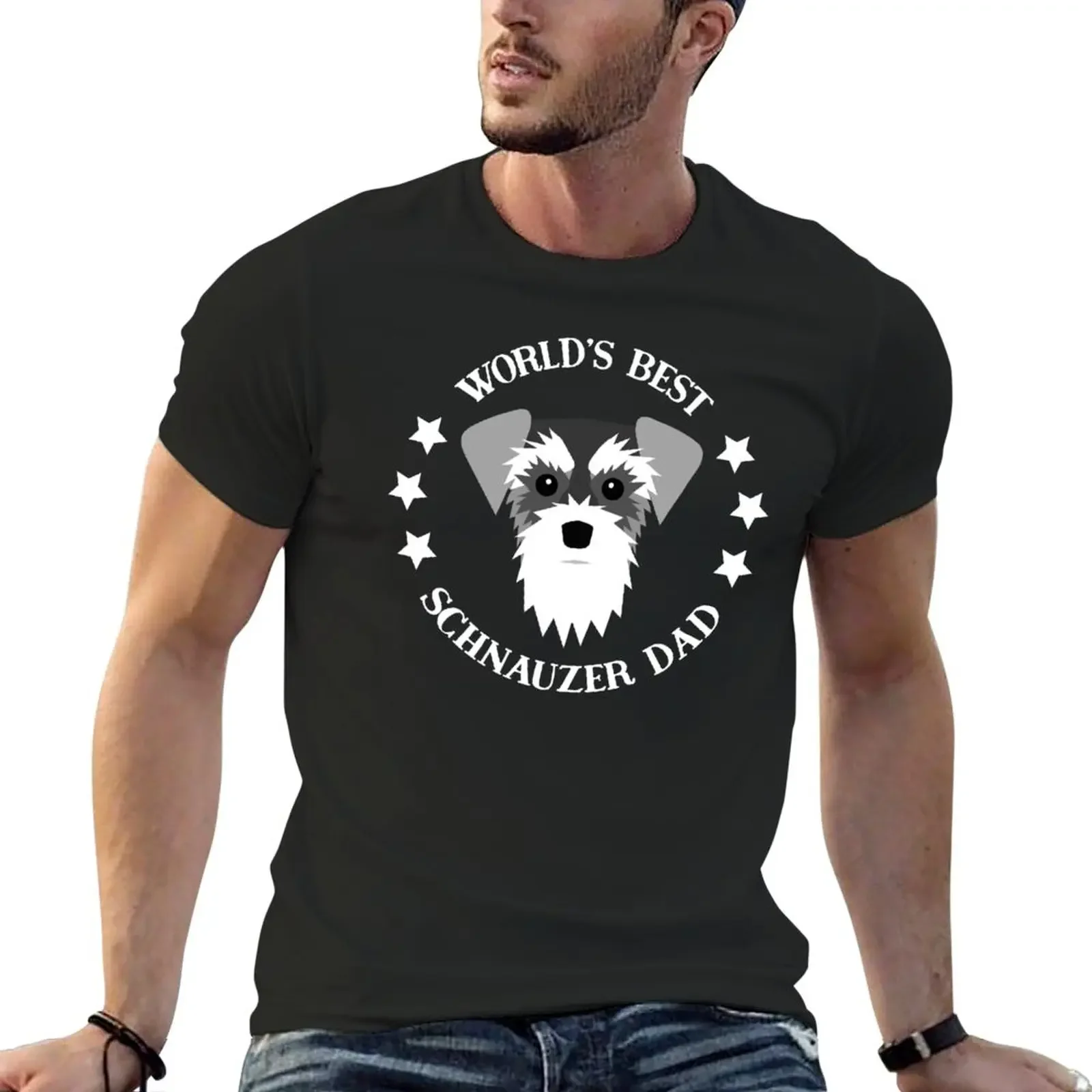 

Best Schnauzer Dad T-Shirt plus size tops blanks heavy weight t shirts for men