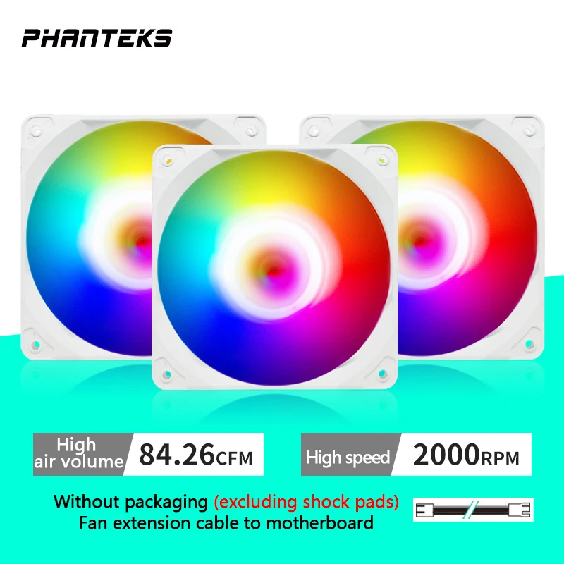 Phanteks M25-120mm 5V/3PIN ARGB PC Case Cooling Fan 4pin PWM Temperature Control High Air Volume CPU Cooler Fan [NO packaging]