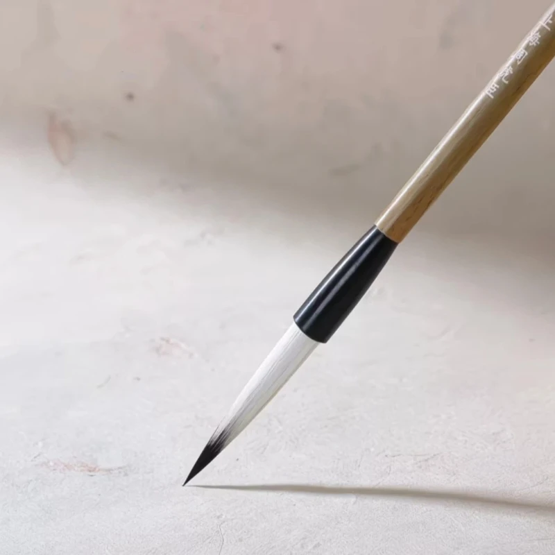 긴털 러닝 스크립트 캘리그래피 붓, 물소귀털 여러 개를 사용한 러닝 스크립트 쓰기 붓, 대나무 손잡이 중국 붓