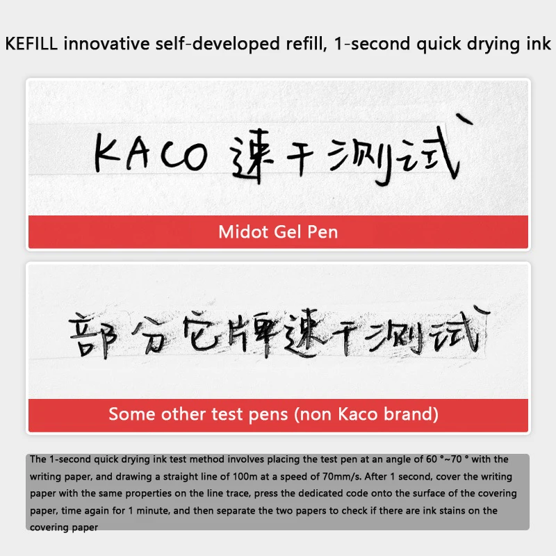 KACO Quick Drying Gel Pen Stationery School Supplies Stylo 800 Meters of Large Capacity Writing Questions Business Office Pen 6