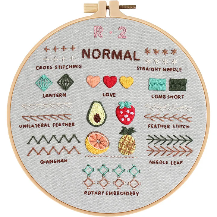 Embroidery Kit for Beginners with Stamped Patterns