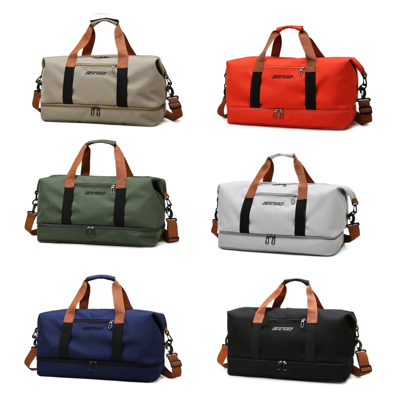 

M6CC Large Capacity Shoulder Bags Duffel Bag with Shoes Compartment Dry and Wet Separation Sports Portable Travel Handbag