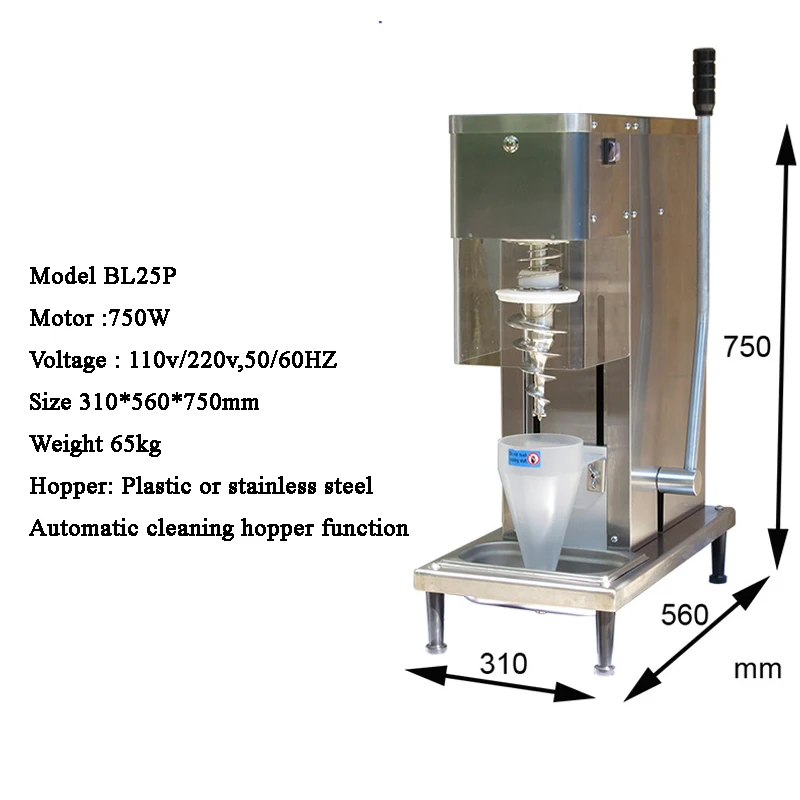 

PBOBP 750w Swirl Ice Cream Mixing Machine Stir Frozen Yogurt Ice Cream Mixer Swirl Real Fruit Ice Cream Blender