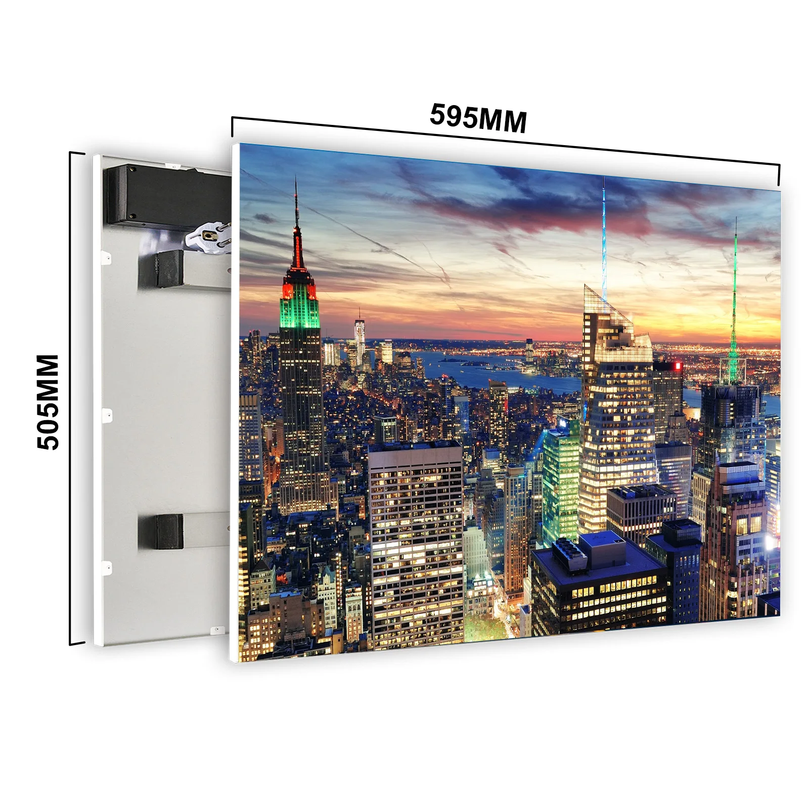 Enjoywear NF-300W Frameless Infrared Heating Panel Carbon Crystal Household Heater Wall Mounted Customizable Visual Effects