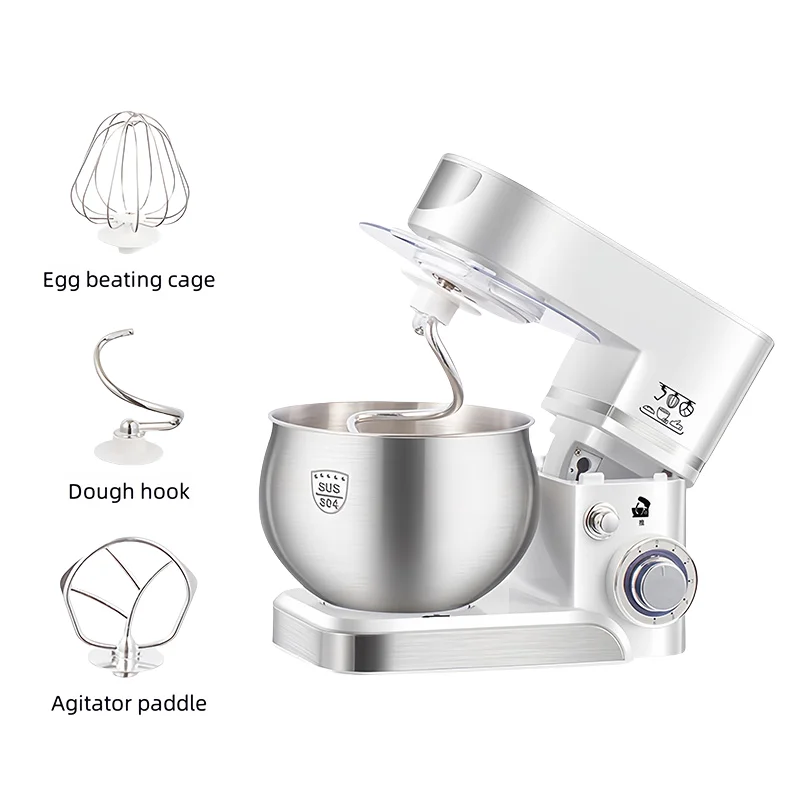 New 1200 Watts Power 5 Liters Blender 3in1 Hot Chef Machine Knead Dough Stir Egg Froth Home Commercial Stainless Steel Material