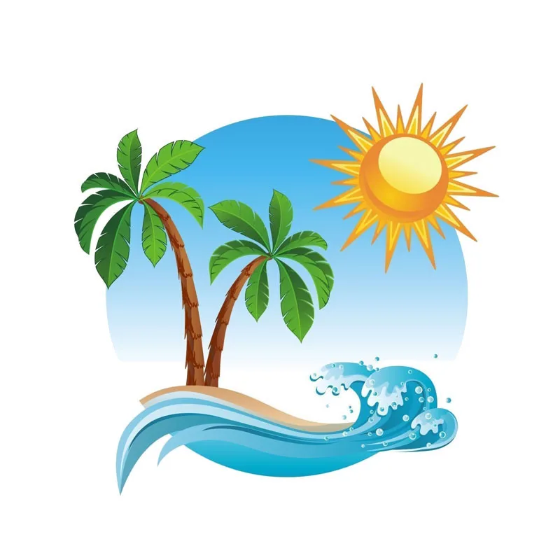 

Palm Tree Tropical Island Car Sticker Funny Decal PVC 15.2CM*14.8CM