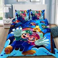 Ensemble de literie sur le thème des jeux d'anime, avec taie d'oreiller 75x50cm, housse de couette imprimée de dessins animés, ensemble de literie pour jeunes filles et garçons, cadeau 4