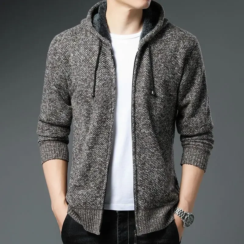 thumbnail image 1 of Cárdigan de punto con bolsillos para hombre, abrigos de manga larga, ropa popular coreana, suéter para hombre, corte holgado, ropa de calle original informal, 1 of 5
