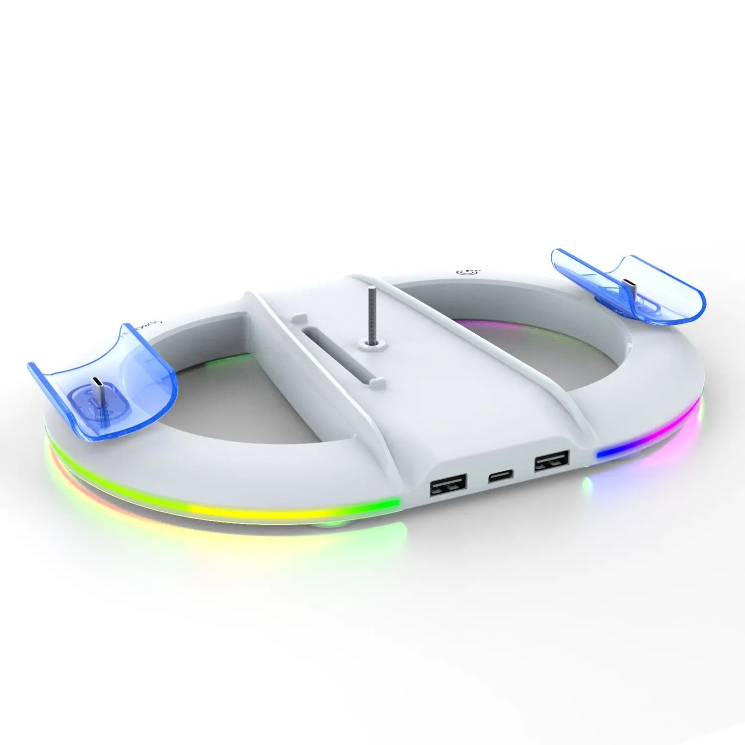 PS5 슬림 컨트롤러 충전 거치대 RGB 충전 도크 브래킷 포함 플레이스테이션5 슬림 호스트 열 방출 게임 액세서리
