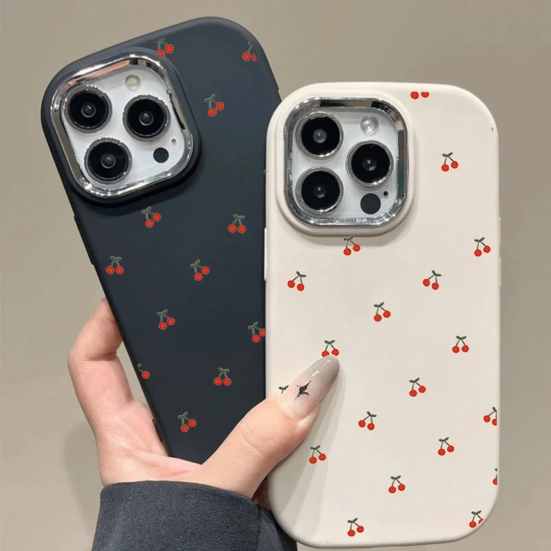 Cute Cherry Bow Luxury Lens Cover Phone Case