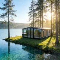 Maison conteneur personnalisable de 40 pieds, préfabriquée, 3 chambres, petite maison avec cuisine et salle de bain amovibles 1