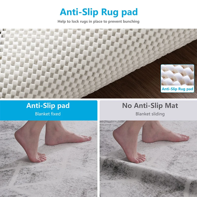Non Slip Rug Pad PVC Carpet Sheet Anti-skid Met Hardwood Floors Supper Grip  Thick Padding Adds Cushion Prevents Sliding - AliExpress