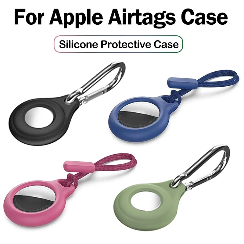 Key Finder Anti Lost Tracker Anti Lose Tracker Keychain Accessories Item Locator Anti Lost Locator Key Chain Locator Secure Holder with Strap for Apple Airtag Case Protective Cover Bumper Tracker Accessories Anti-lost Keychain Air Tag Case