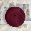 Luna&Dolphin Women 90% Wool Mushroom Berets Autumn Winter Purplish Red Knitting Artist Cap Painter Beanie Hat Sweet Color 3