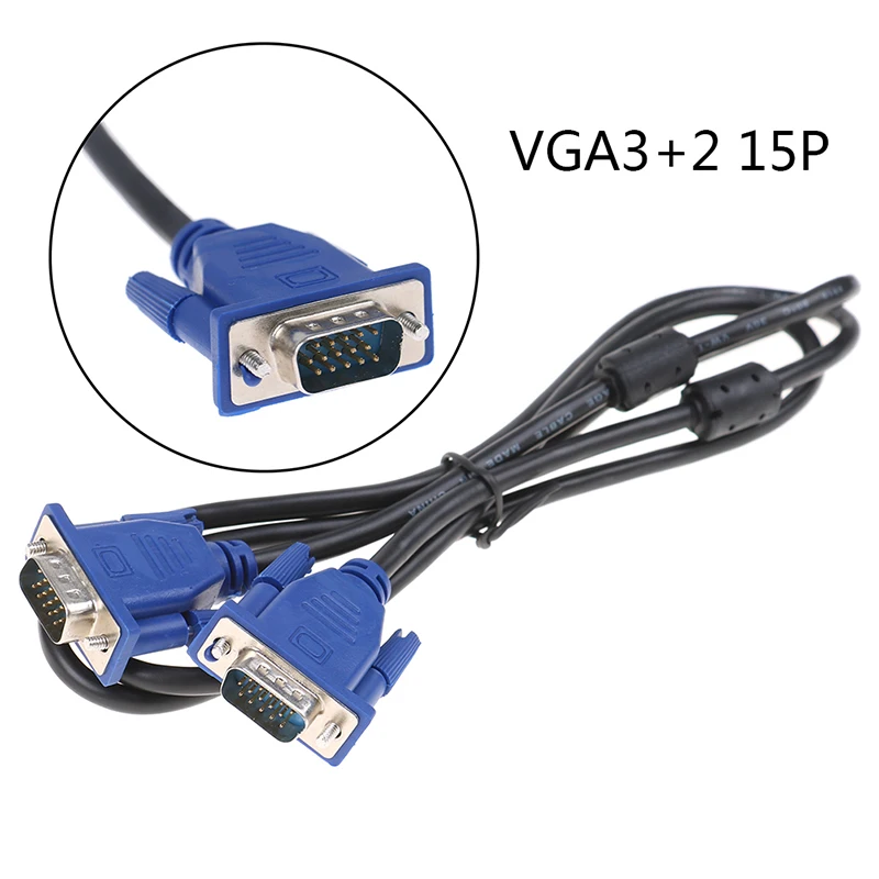 1pcs 1.5M Computer Monitor VGA To VGA Cable With HDB15 Male To HDB15 Male Connector For PC TV Adapter Converter