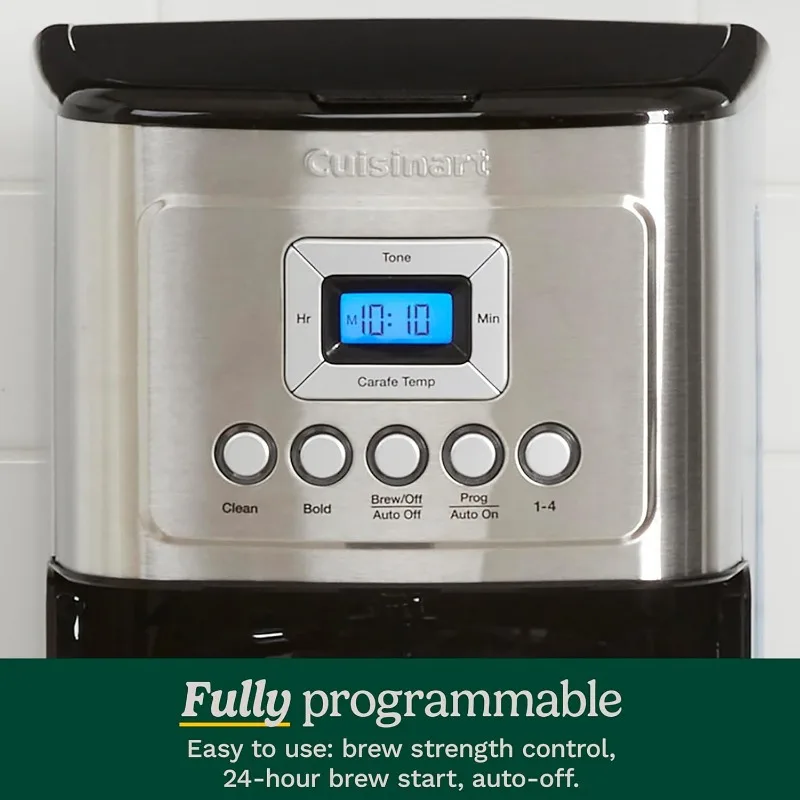 Cuisinart Coffee Maker, 14-Cup Glass Carafe, Fully Automatic for Brew Strength Control & 1-4 Cup Setting, Stainless Steel 3