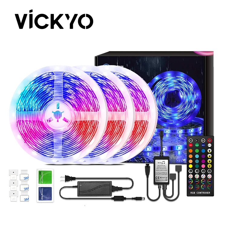 

VICKYO LED Strip Lights RGB 5050 Bluetooth Control Flexible Lamp Tape Ribbon Diode IP65 For Festival Room Computer TV BackLight