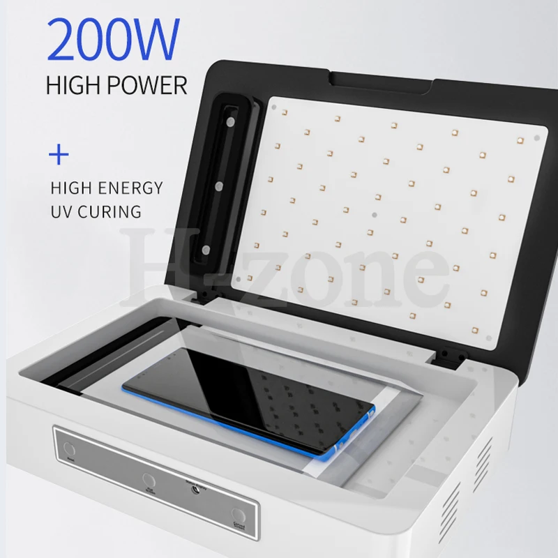 

TBK 808T UV hydrogel Tempered Film Laminating Machine with UV Curing oven film Lamination machine For IPhone X 11 12 13 13Promax